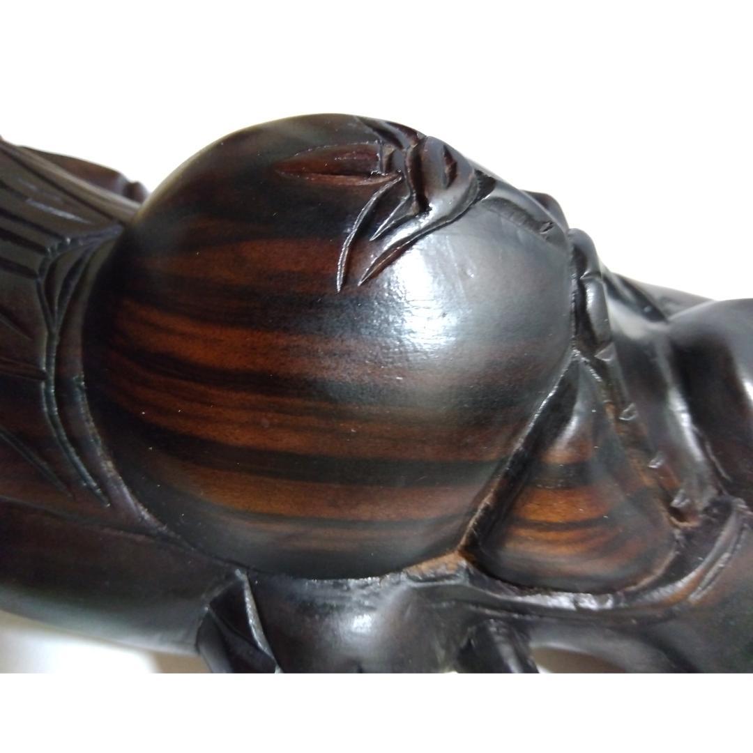 【 神像 】 七福神　布袋尊 ／ 手彫り ／ ヴィンテージ　昭和　骨董