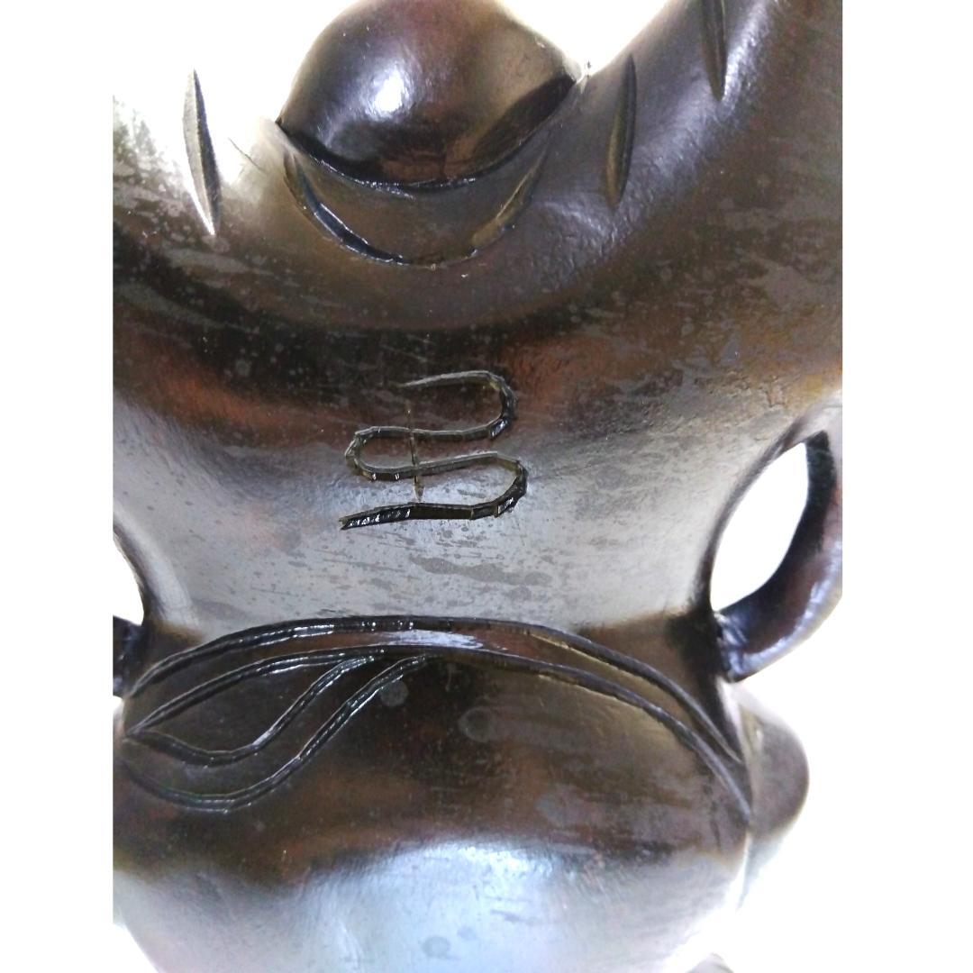 【 神像 】 七福神　布袋尊 ／ 手彫り ／ ヴィンテージ　昭和　骨董