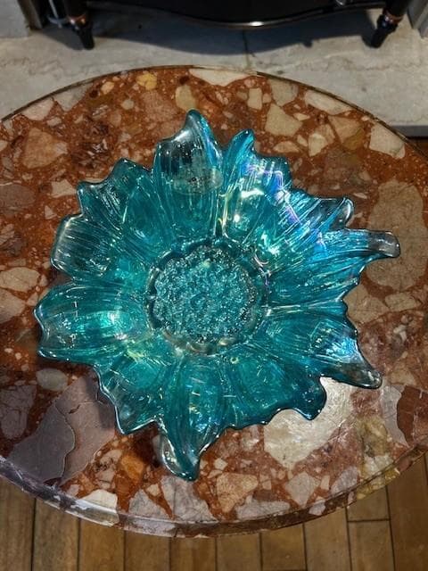 ガラス皿　エメラルド【剥がれあり】