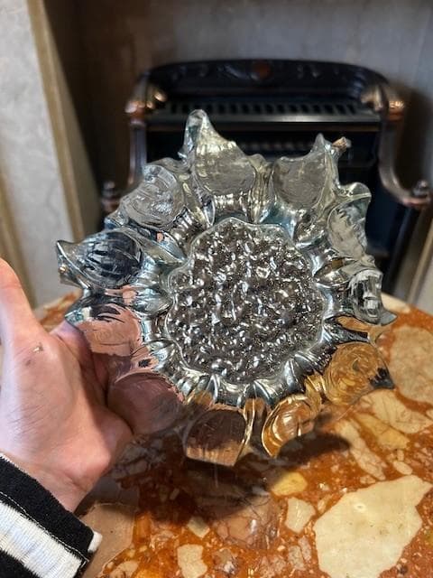 ガラス皿　エメラルド【剥がれあり】