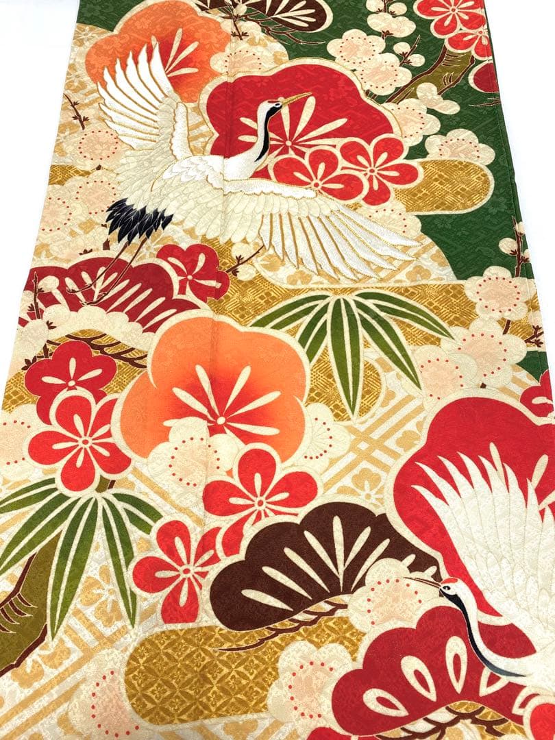 振袖 豪華 刺繍 金駒 鶴 紋意匠 身丈170cm 撥水加工済