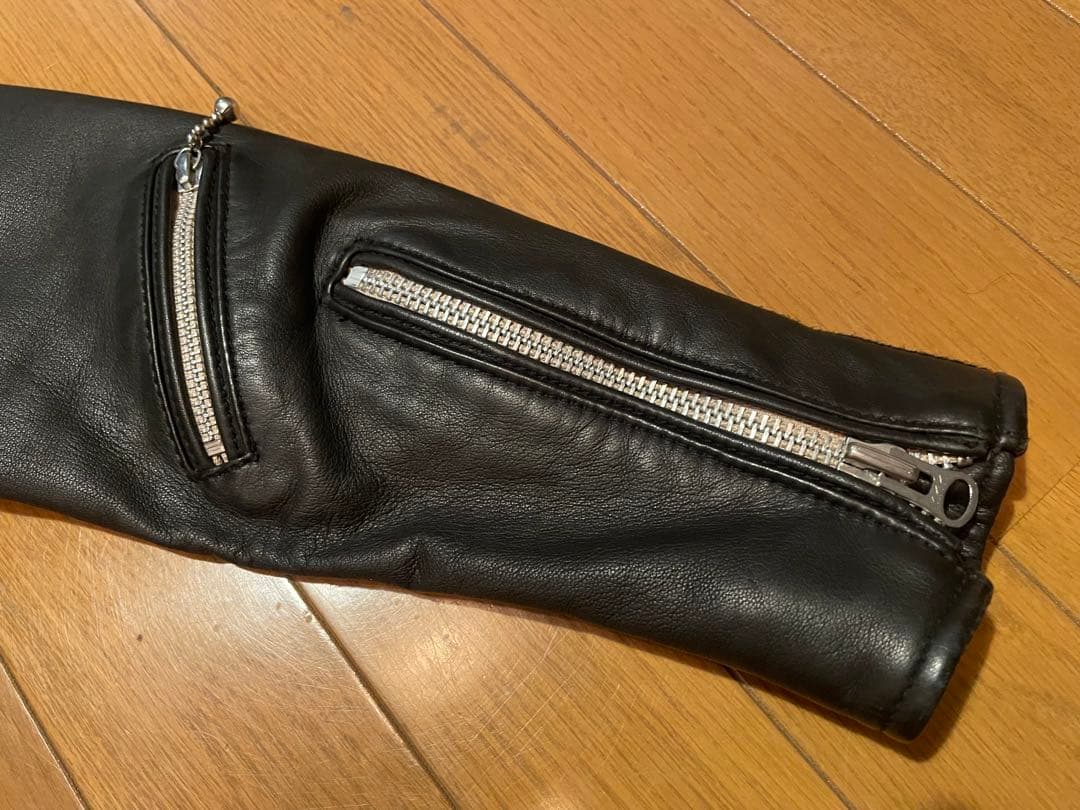 【美品】羊革 レザーライダースジャケット ナノユニバース シングル レザー　Ｓ