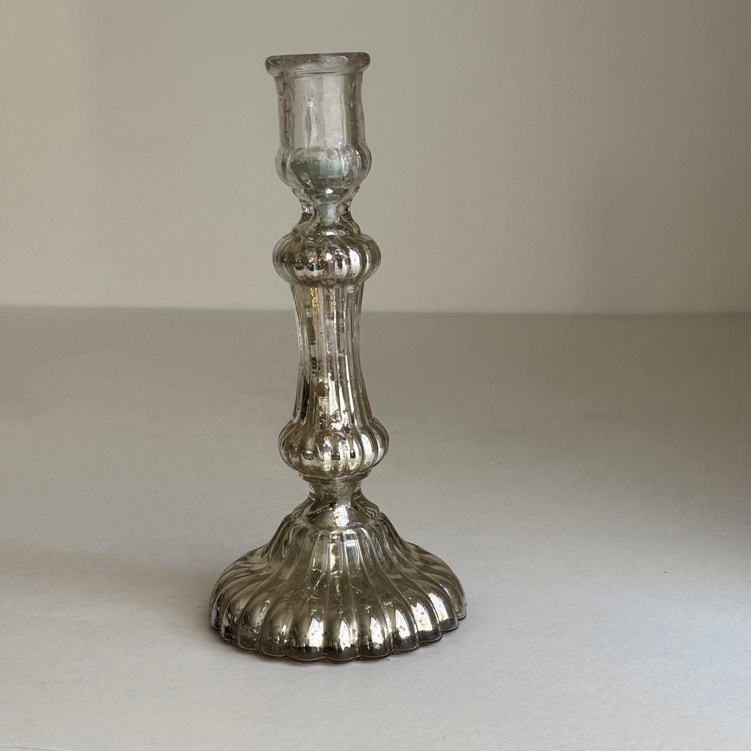 フランスアンティーク マーキュリーグラス　キャンドルホルダー　燭台