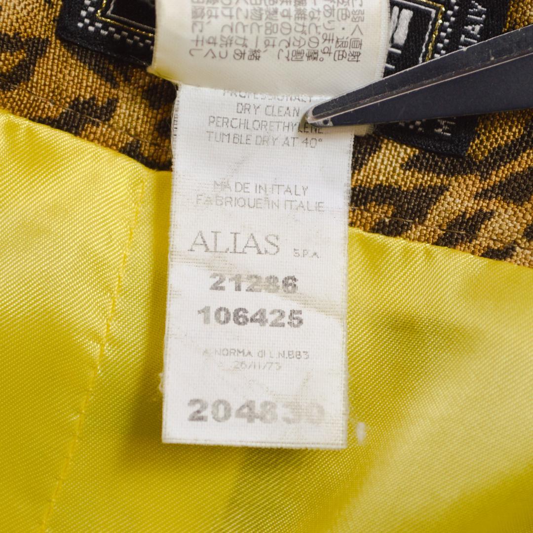 VERSACEヴェルサーチ イタリア製シルク100%レオパード柄膝上丈スカートM