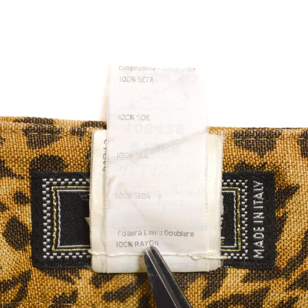 VERSACEヴェルサーチ イタリア製シルク100%レオパード柄膝上丈スカートM