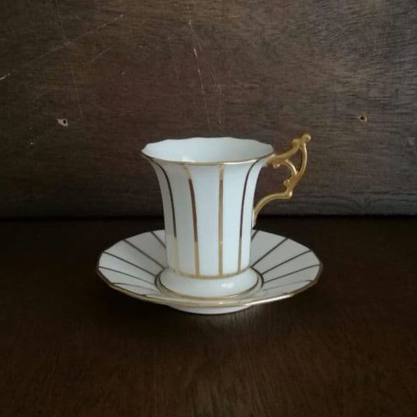 逸品　金彩装飾ハイハンドルC&S　アールデコ　Cauldon　英国アンティーク