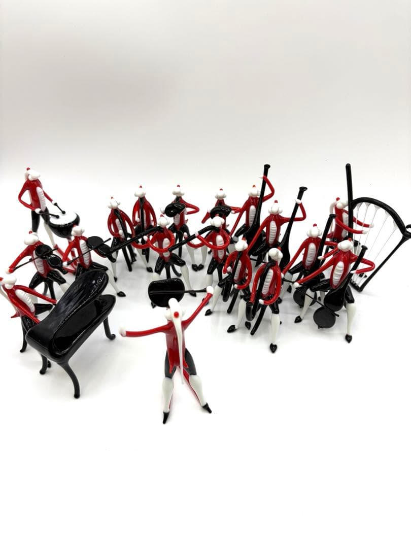 一点モノ ガラス工芸 音楽隊 オーケストラセット インテリア置物 ガラス細工