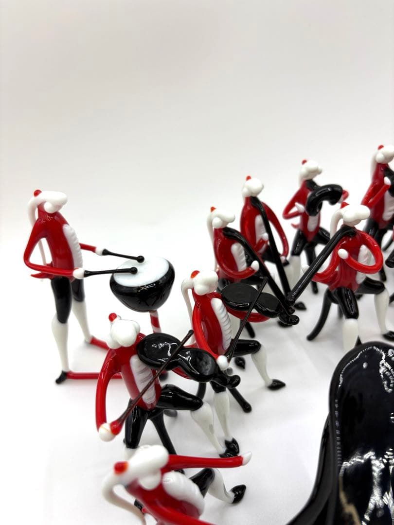 一点モノ ガラス工芸 音楽隊 オーケストラセット インテリア置物 ガラス細工