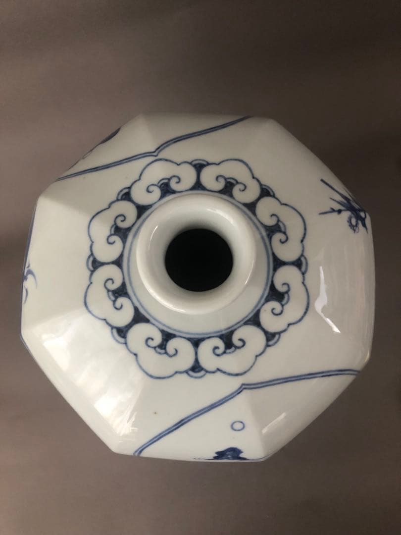 朝鮮陶器　染付青花雲堂手　壺