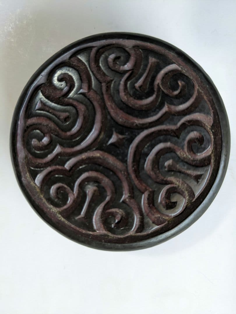 ♦中国 古美術品 骨董品 古玩 堆朱 堆黒 盒子 香合 漆芸 漆器 骨董品