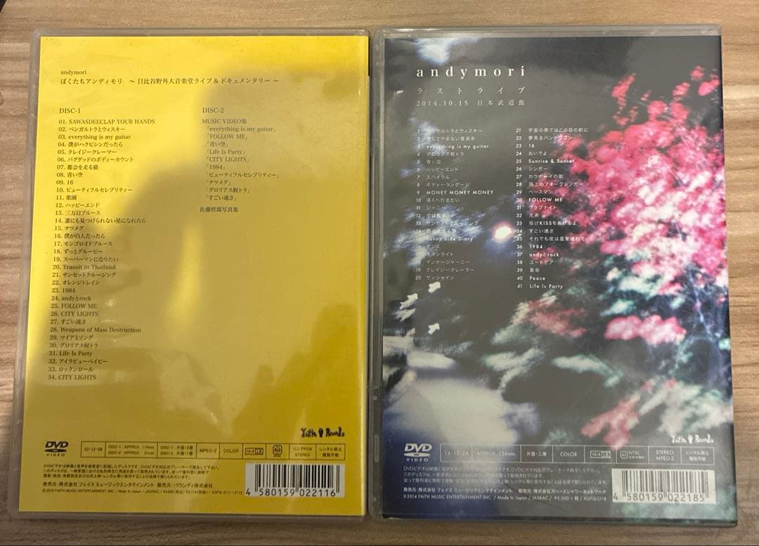 DVD2枚セット　andymori　ラストライブ 　日本武道館　アンディモリ