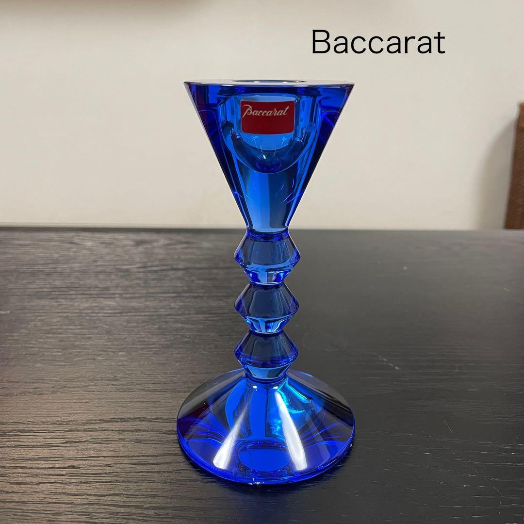 Baccaratベガ　クリスタルキャンドルホルダー　ブルー