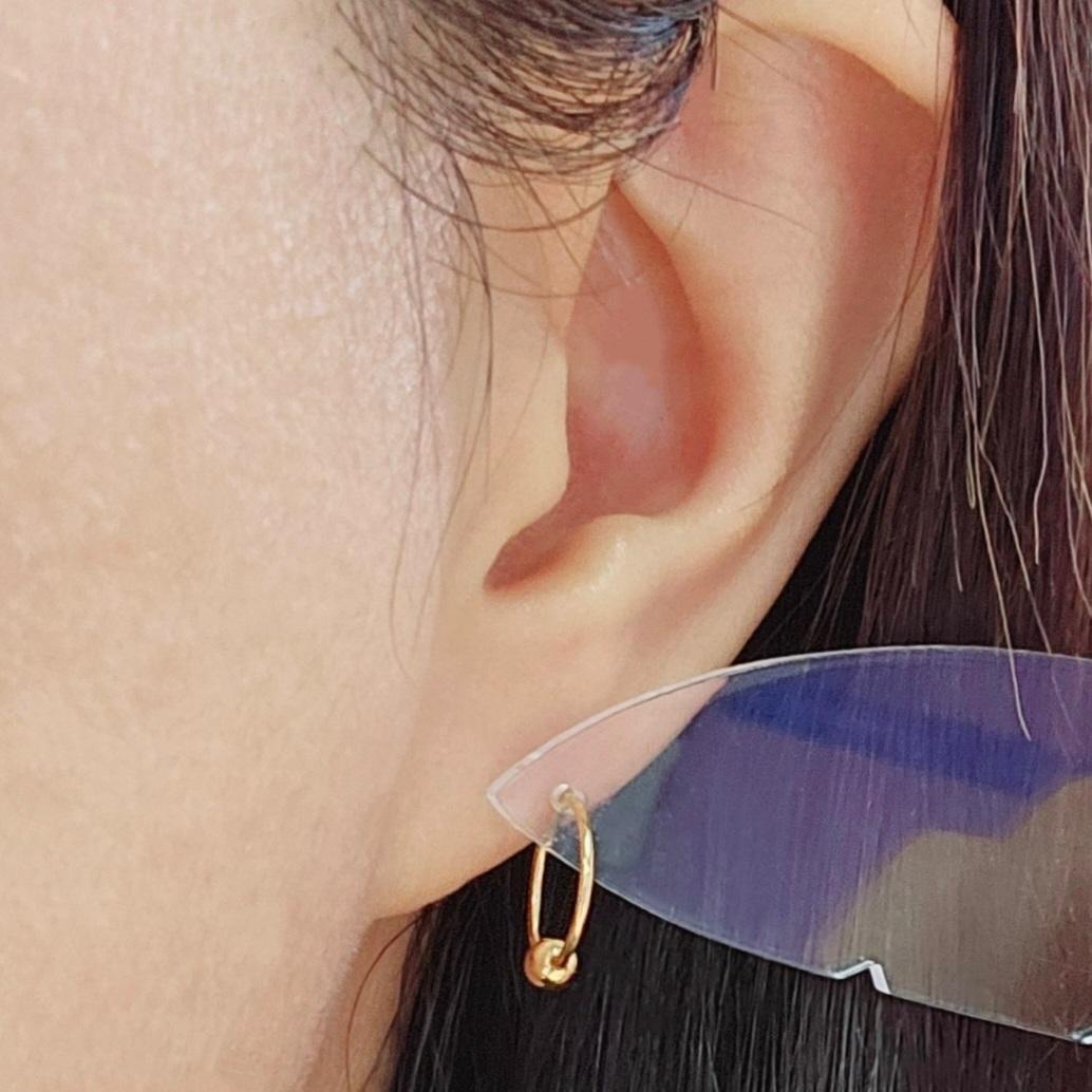 シンプル可愛い！18金 K18 YG イエローゴールド ボール フープ ピアス