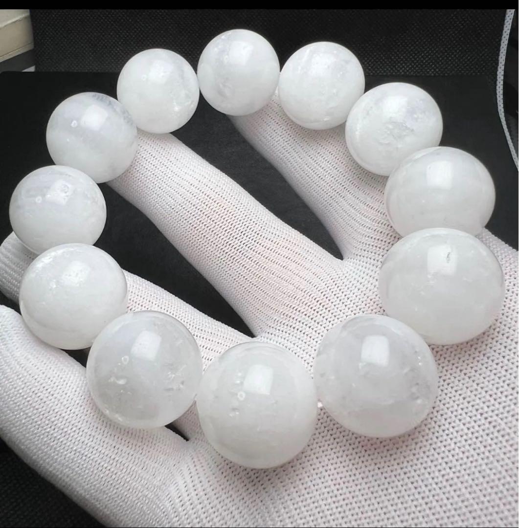 【77152】キラキラ 超大玉 ホワイトガーデンクォーツ 20mm ブレスレット
