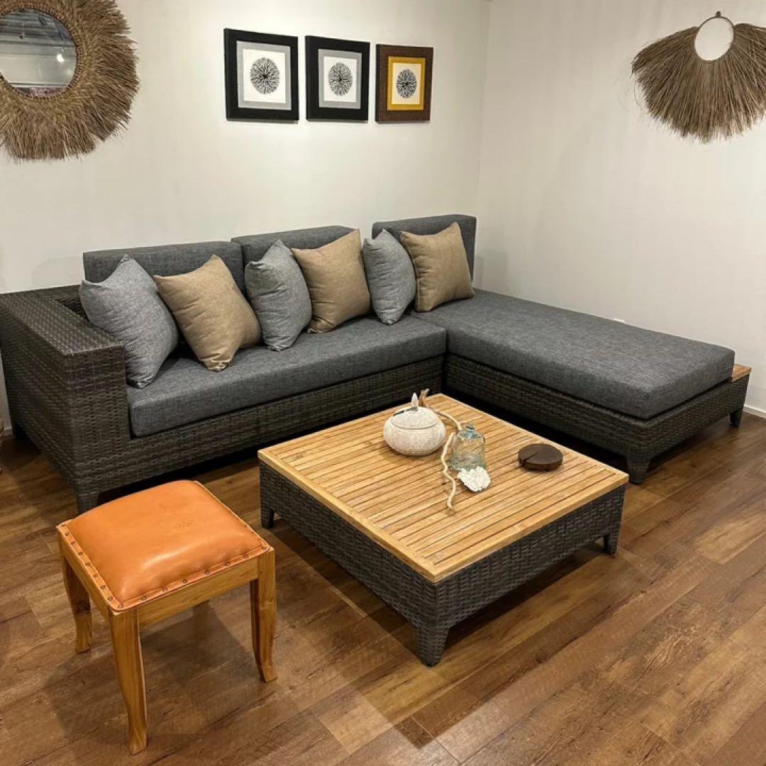 【訳あり】バリ島チーク×レザースツール　座面高実質43cm 通常27,500円が