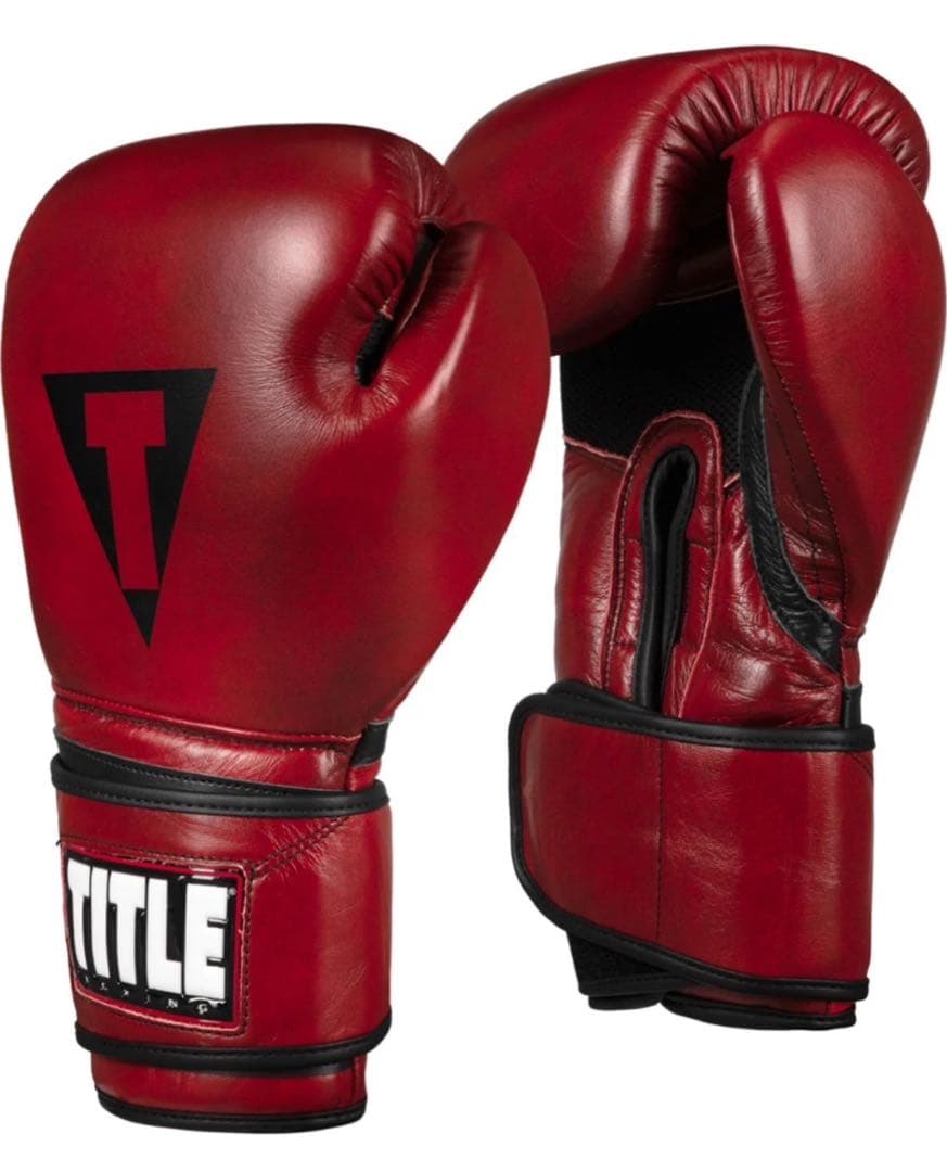 新品未使用TITLE ボクシンググローブ 赤 本革　16オンズ