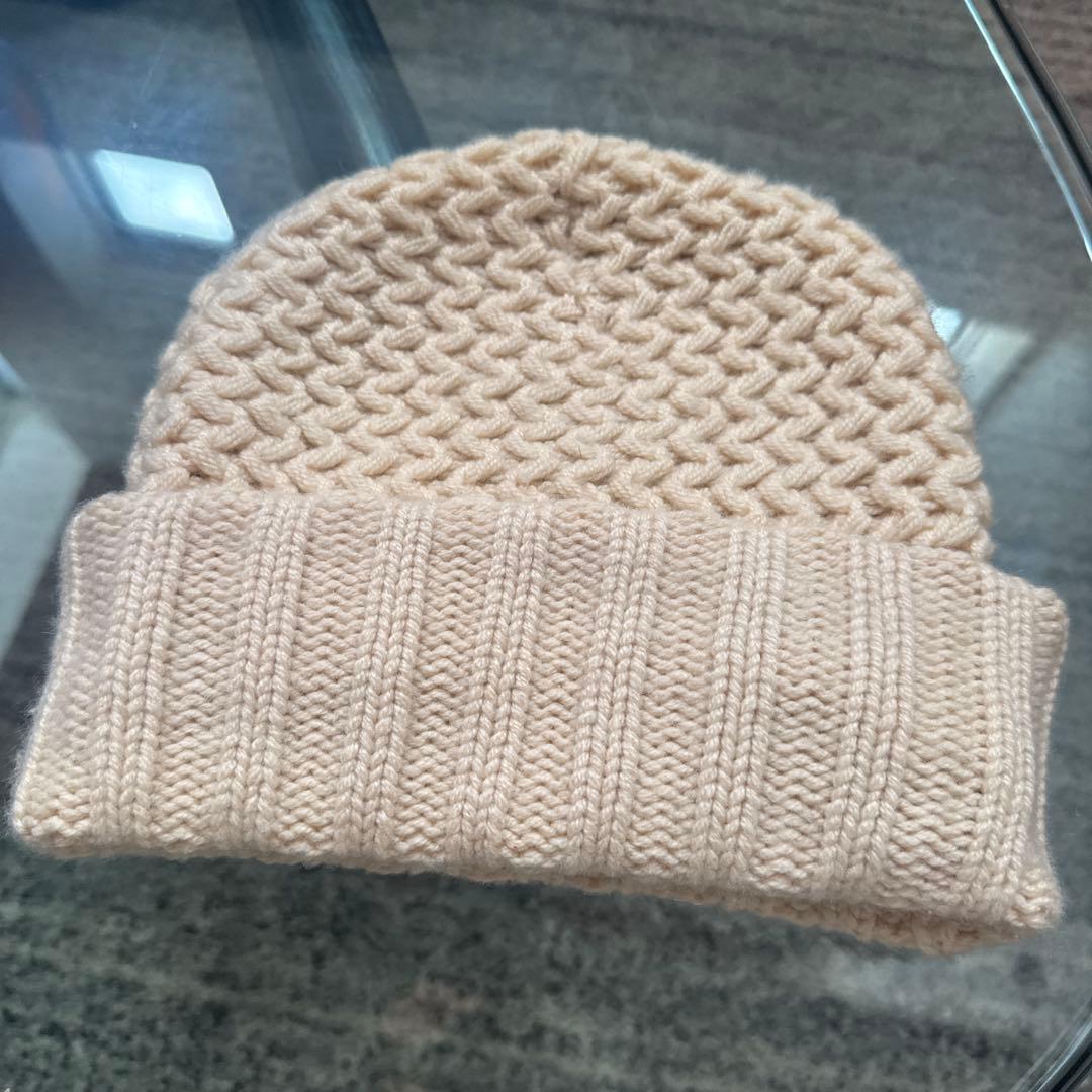 CHANEL カシミヤ ニット帽 ベージュ　アイボリー　ホワイト系