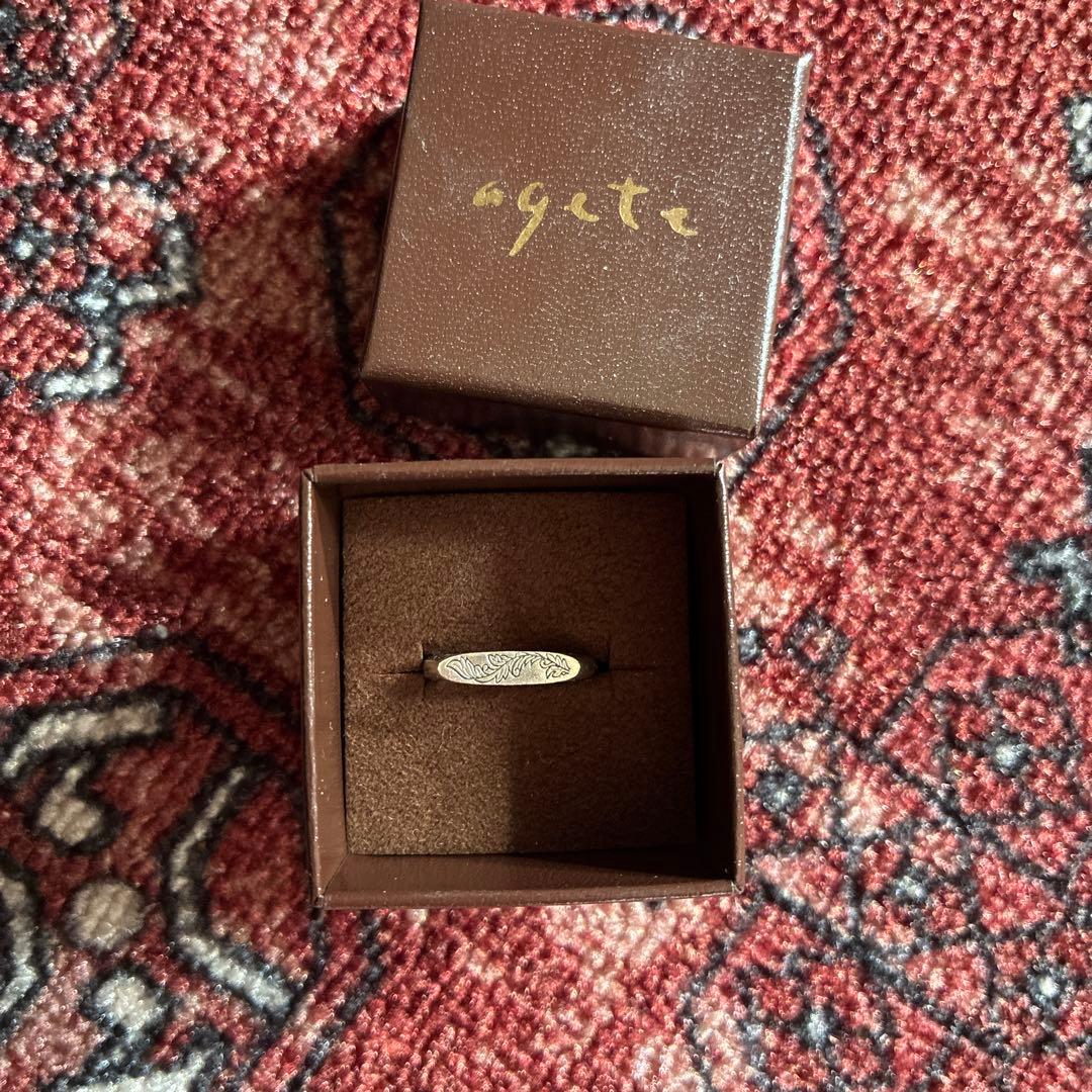 agete シルバーリング 葉のモチーフ　ペアリング　11号　アカンサス