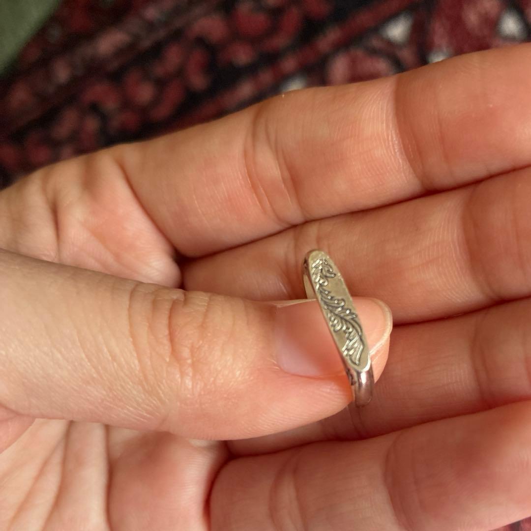 agete シルバーリング 葉のモチーフ　ペアリング　11号　アカンサス