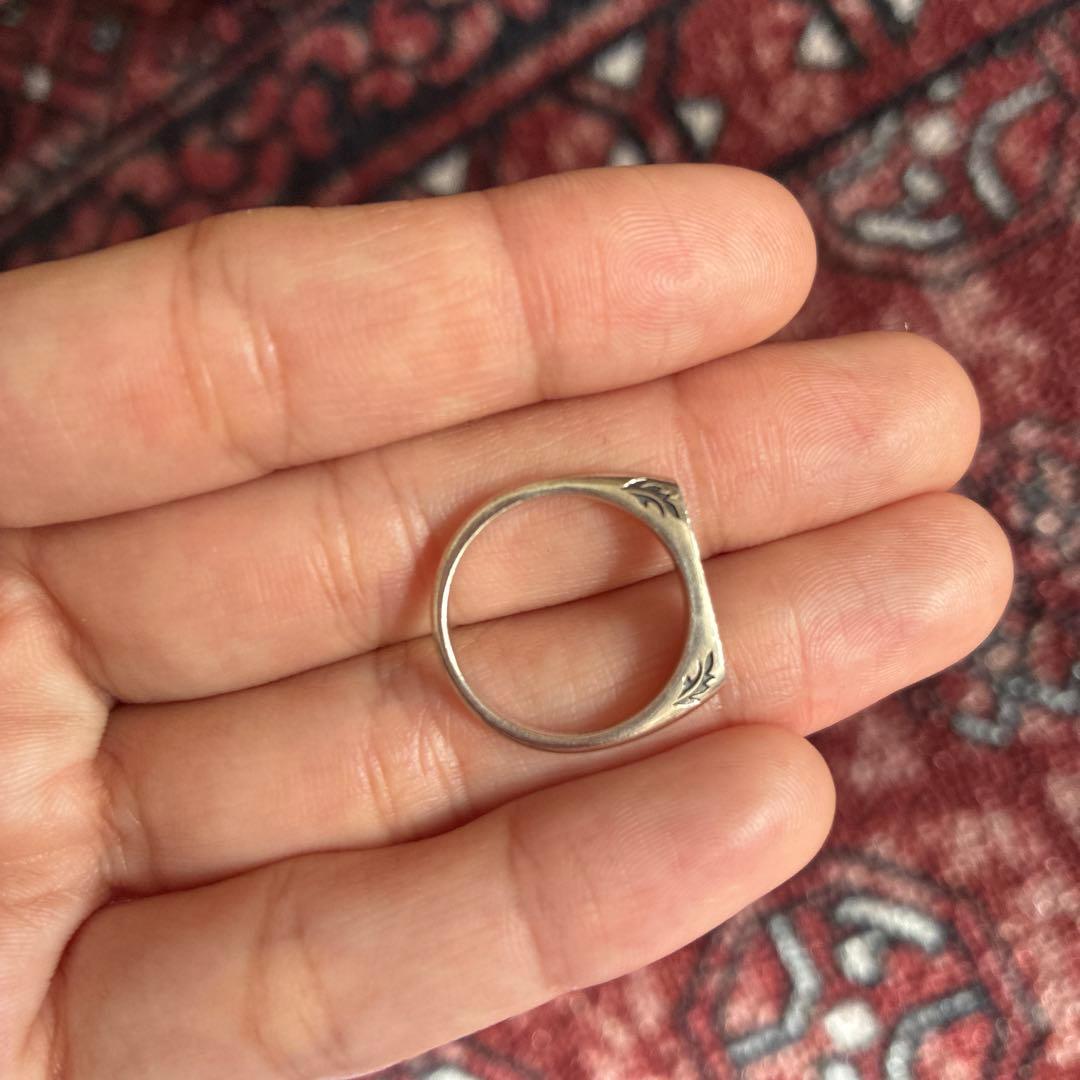 agete シルバーリング 葉のモチーフ　ペアリング　11号　アカンサス