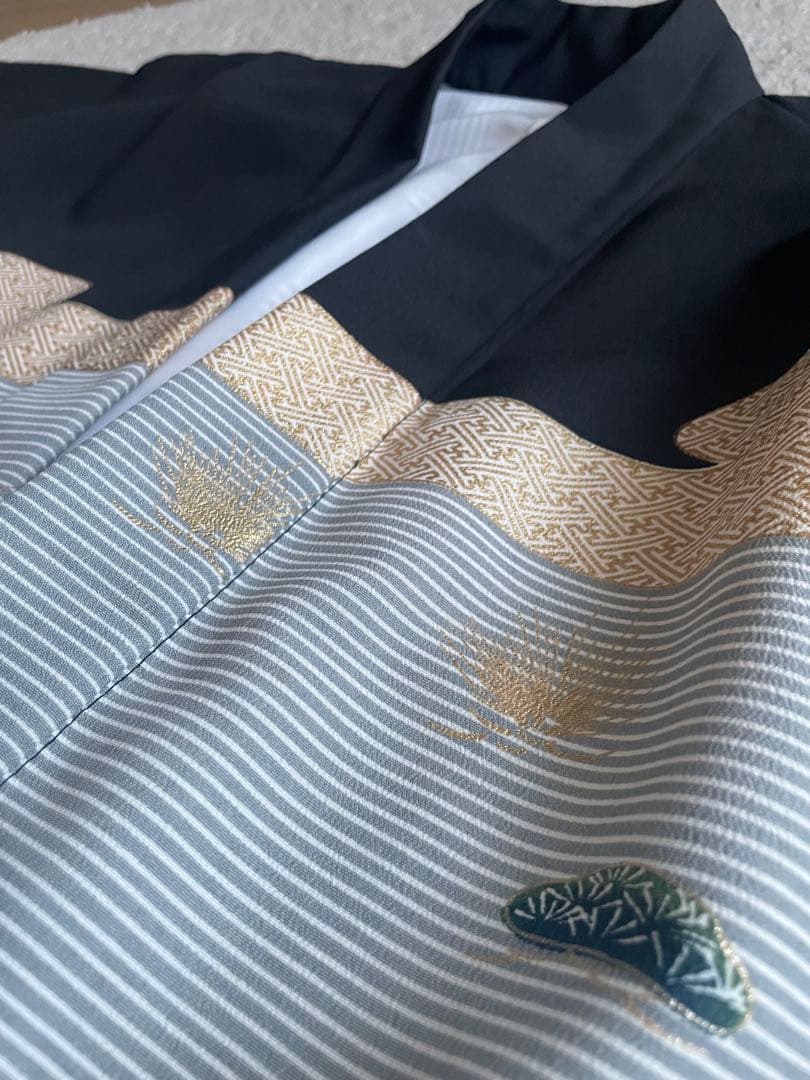 七五三　袴　男の子　5歳　フルセット　黒地に金色模様