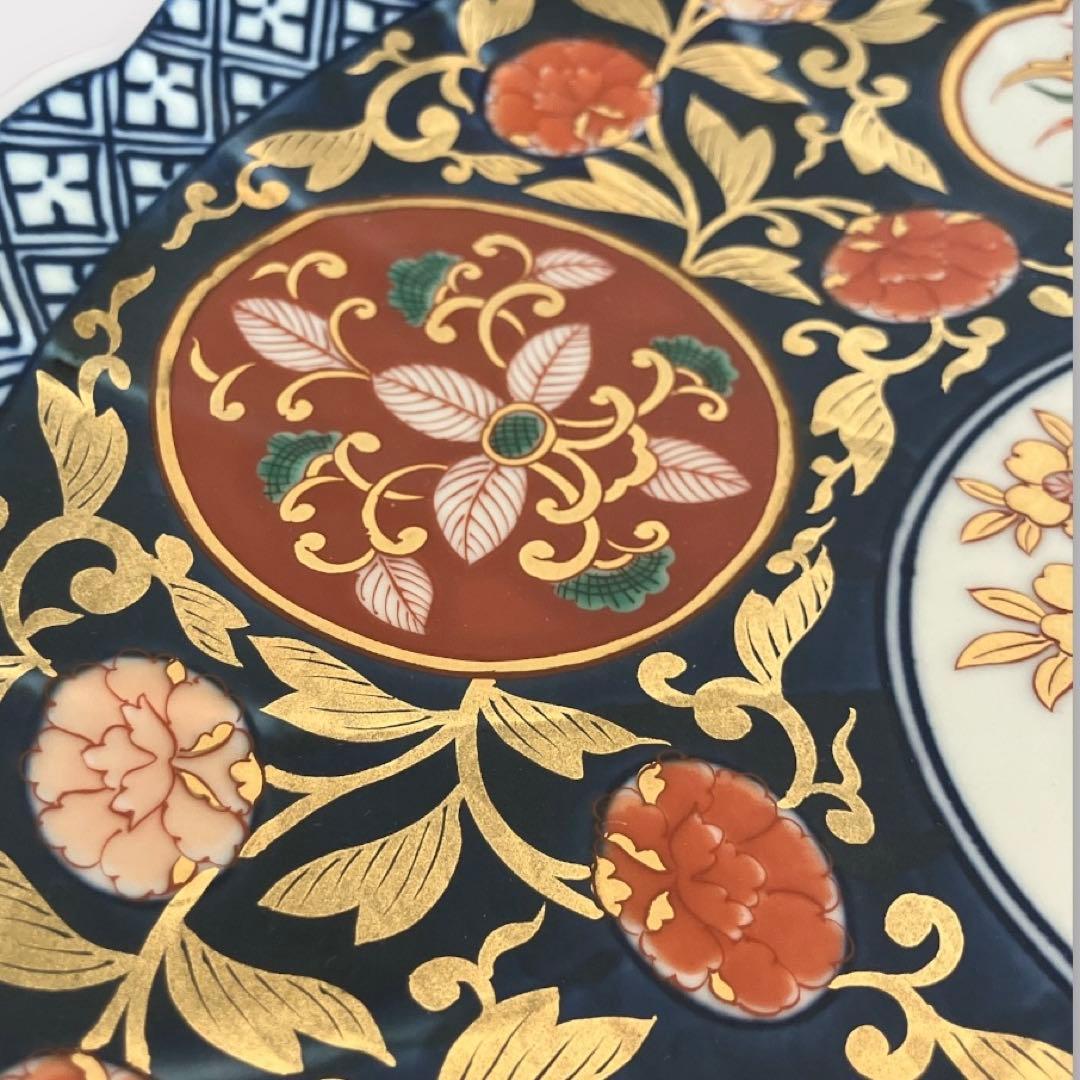 有田焼 林九郎作 金彩元禄花鳥 盛皿 大皿 鳳凰 牡丹 花唐草 未使用品