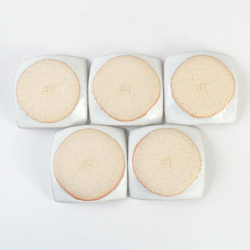 和食器　茶懐石　萩焼　吉賀將夫作　小皿　五客　共箱　V　9516