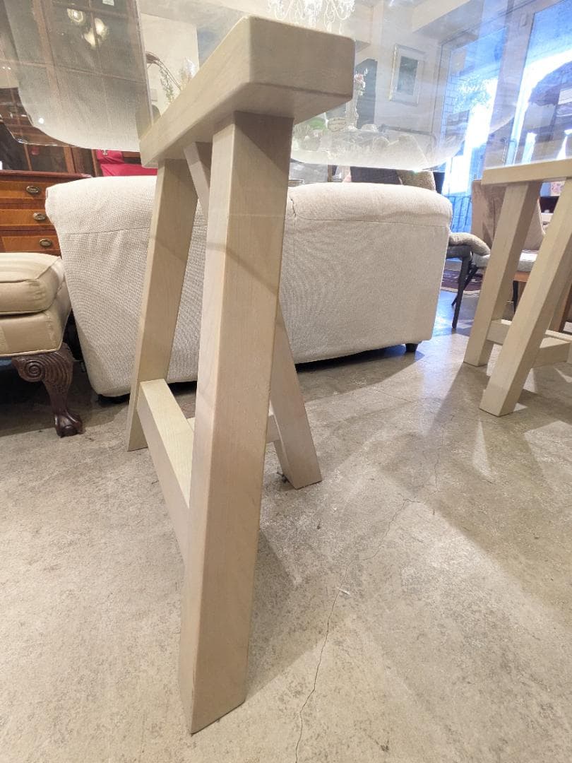 35% フランフラン エファ ガラス 天板テーブル 上品 ダイニングテーブル