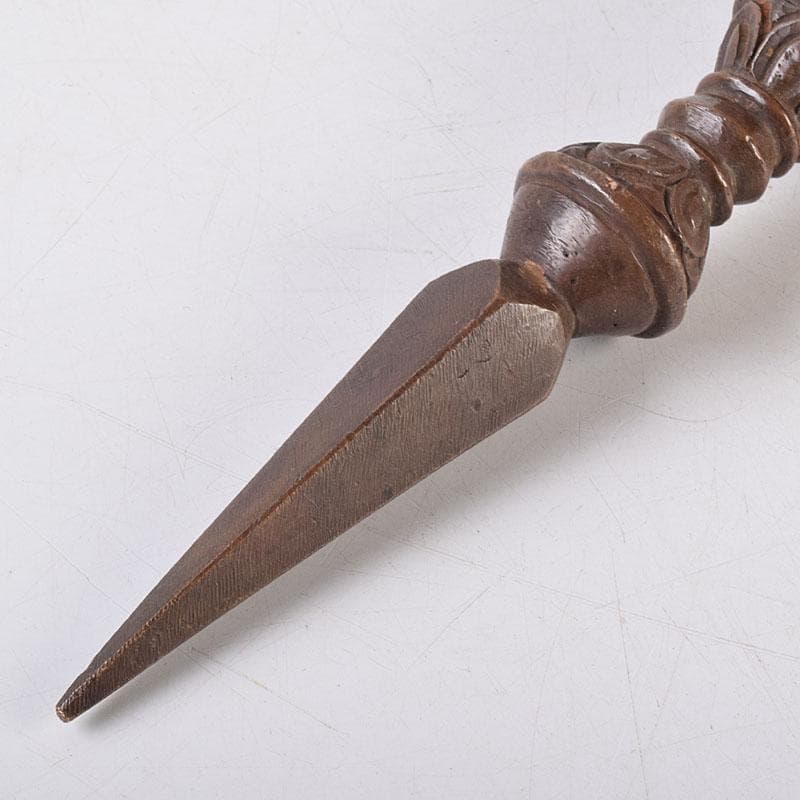 チベット密教法具　古銅　ブルパ　独鈷杵　金剛杵　V　R9088