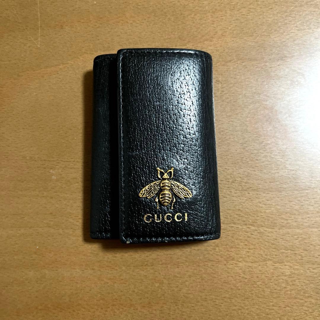 う*り様 【美品】GUCCI グッチアニマリエ ビー モチーフレザー 6連 キー