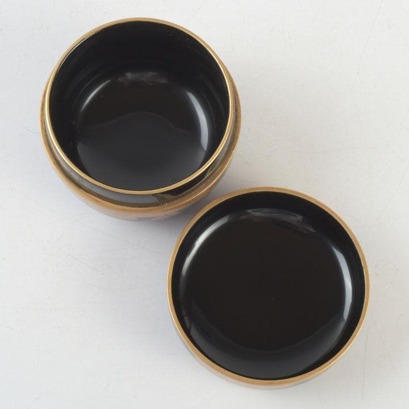 茶道具　山中塗　中村宗悦作　霞雲錦蒔絵　平棗　共箱　V　9305