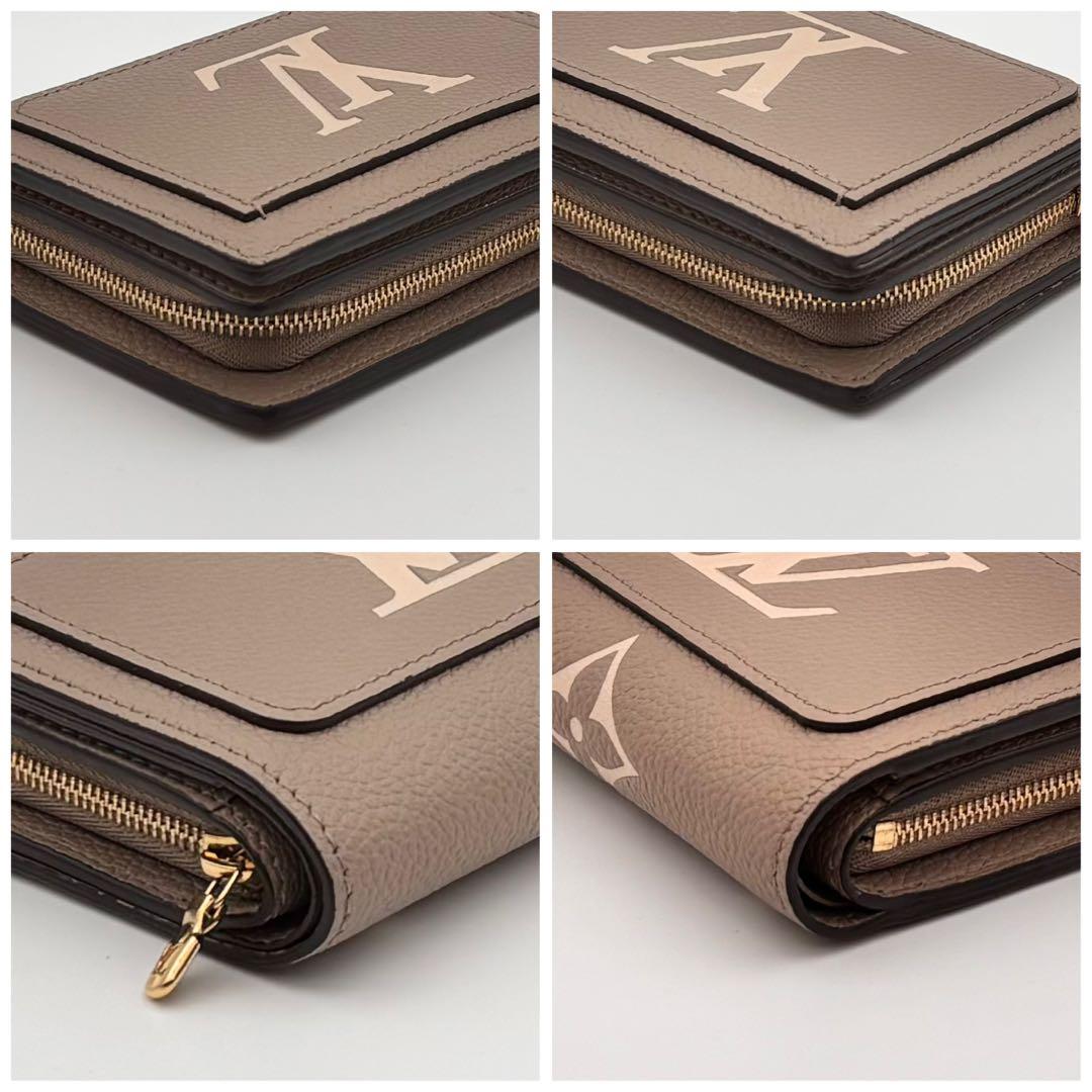 【美品】ルイヴィトン 二つ折り財布 モノグラム ポルトフォイユ クレア ベージュ