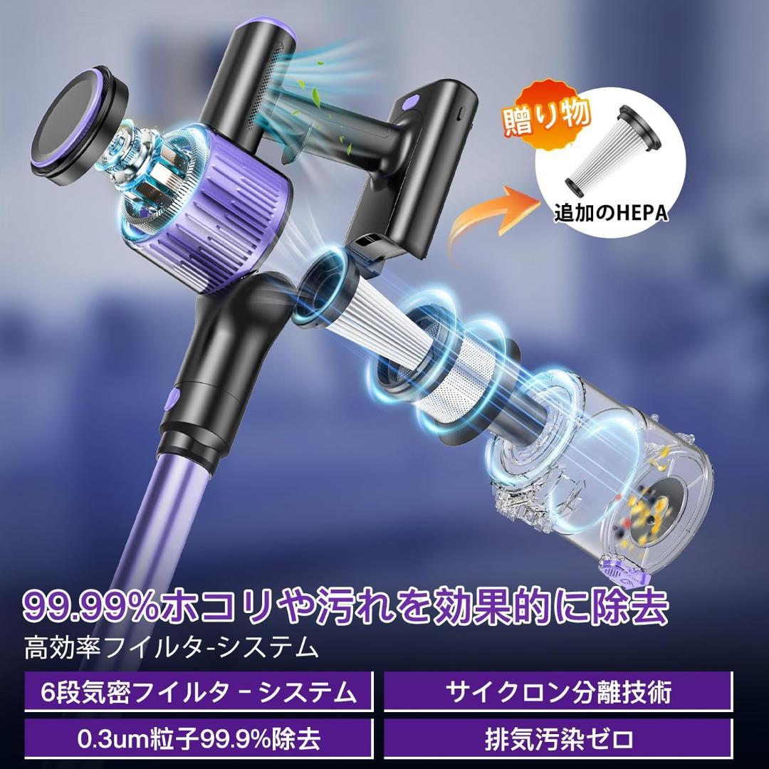 ✨1点物✨掃除機 コードレス 着脱式バッテリー HEPA多重濾過 PSE認証済
