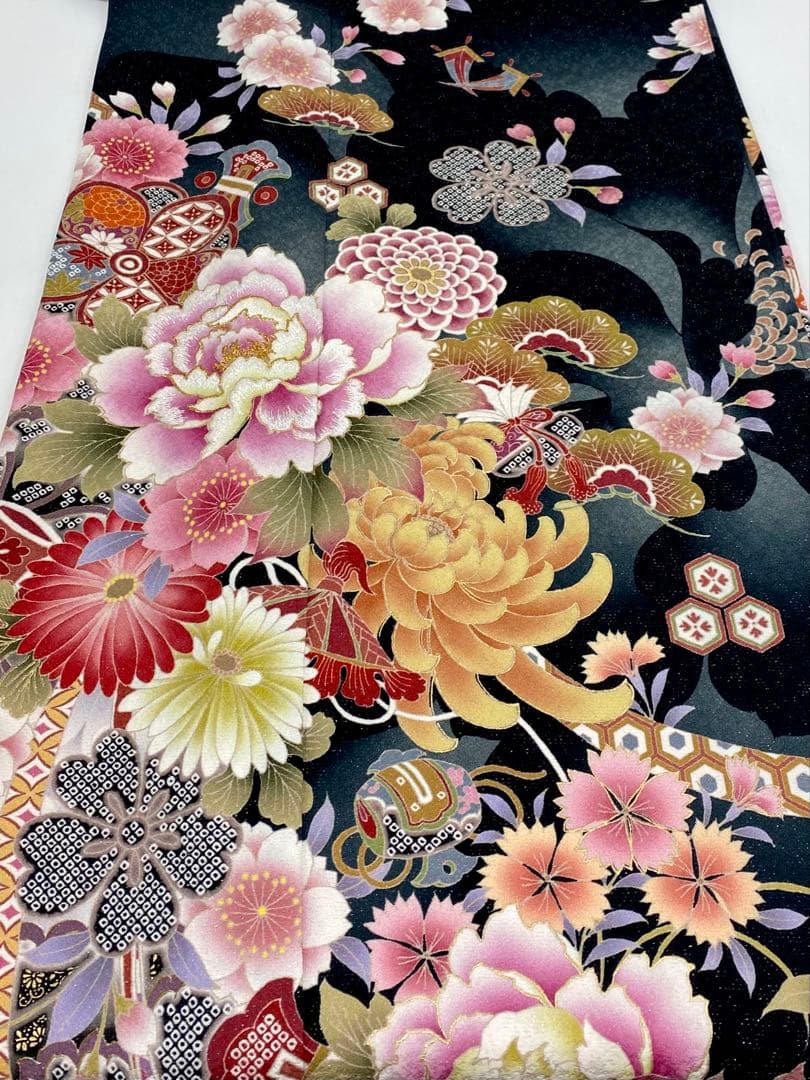 振袖 豪華 銀通し 刺繍 金彩 身丈172cm