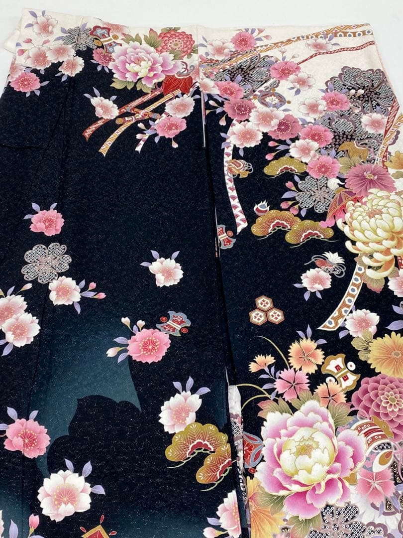 振袖 豪華 銀通し 刺繍 金彩 身丈172cm