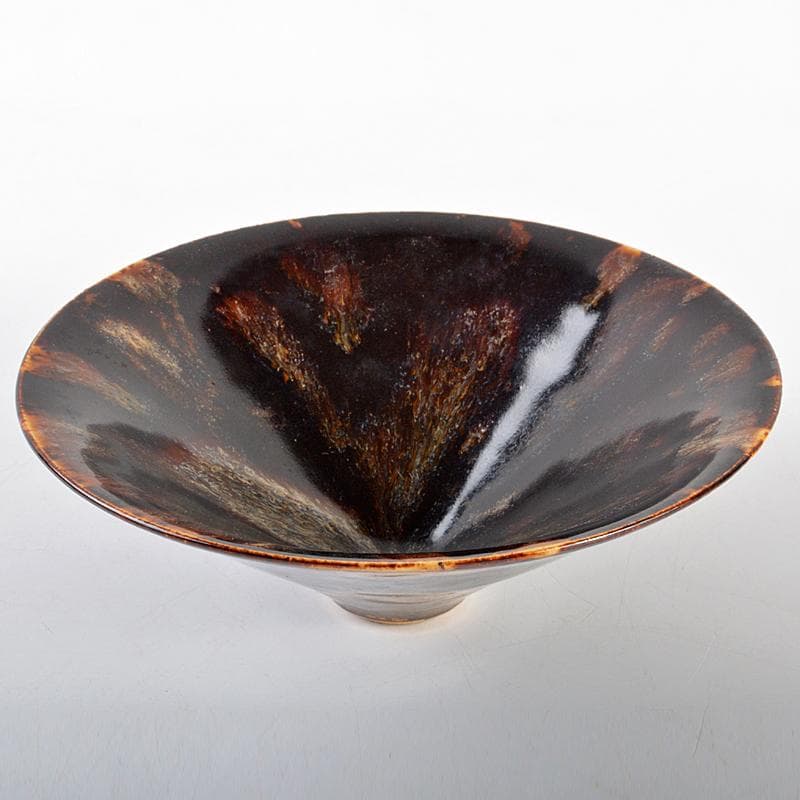 中国　南宋　吉州窯　玳玻天目茶碗　時代箱付　M　R5603