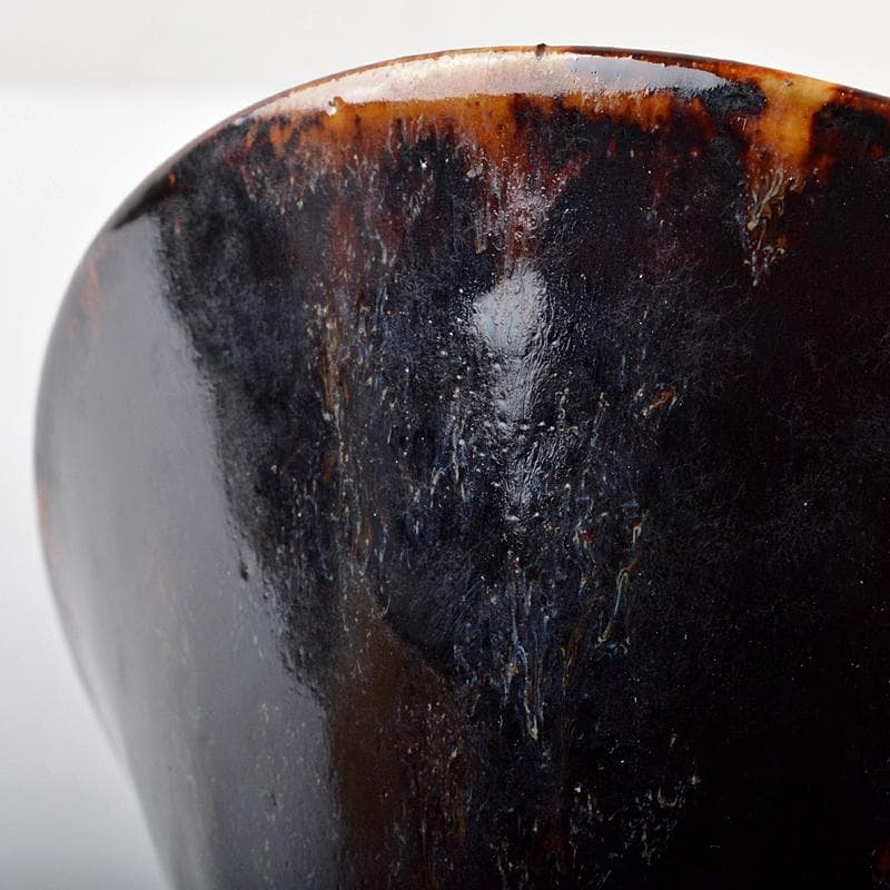 中国　南宋　吉州窯　玳玻天目茶碗　時代箱付　M　R5603