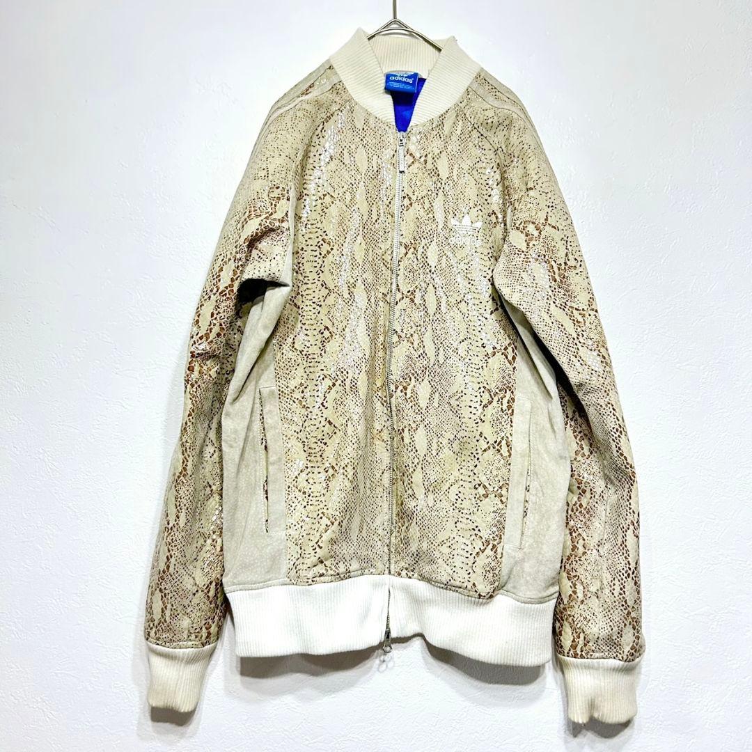 専用　adidas 本革 ピッグレザー 蛇柄 パイソン柄 レザーブルゾン