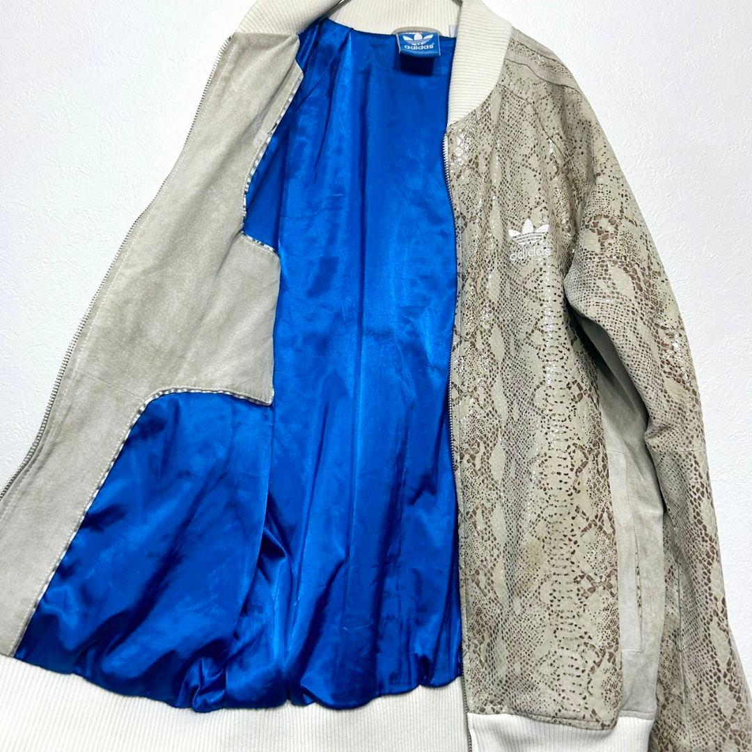 専用　adidas 本革 ピッグレザー 蛇柄 パイソン柄 レザーブルゾン
