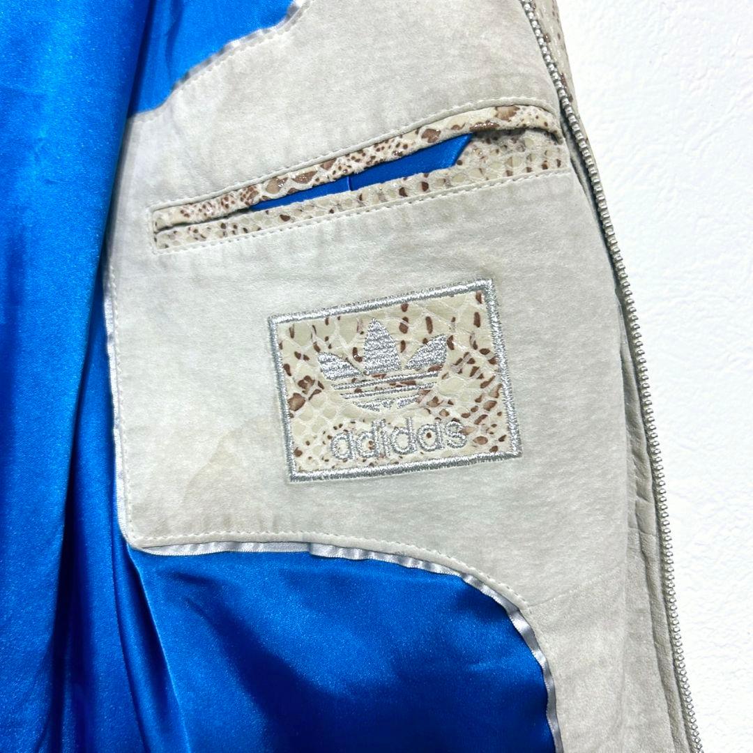 専用　adidas 本革 ピッグレザー 蛇柄 パイソン柄 レザーブルゾン