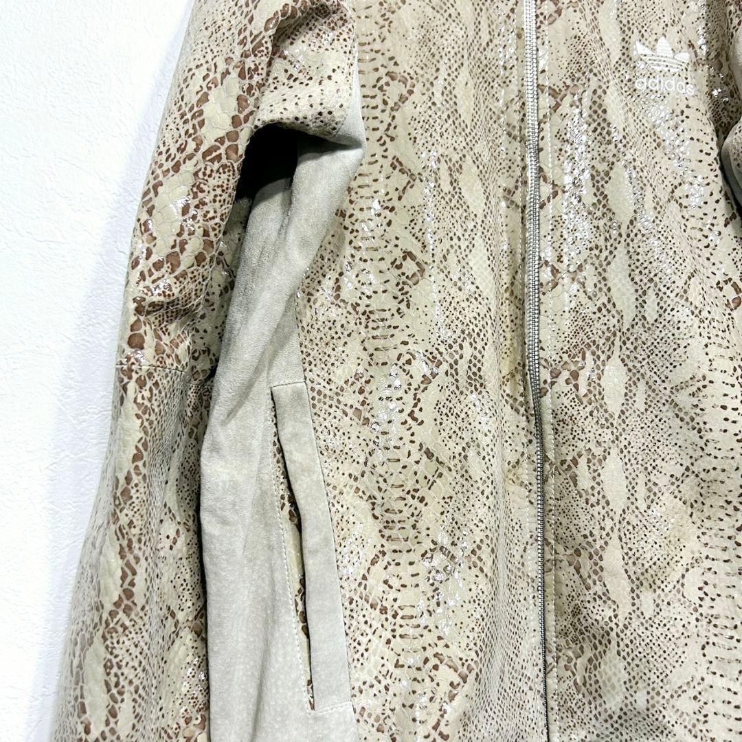 専用　adidas 本革 ピッグレザー 蛇柄 パイソン柄 レザーブルゾン