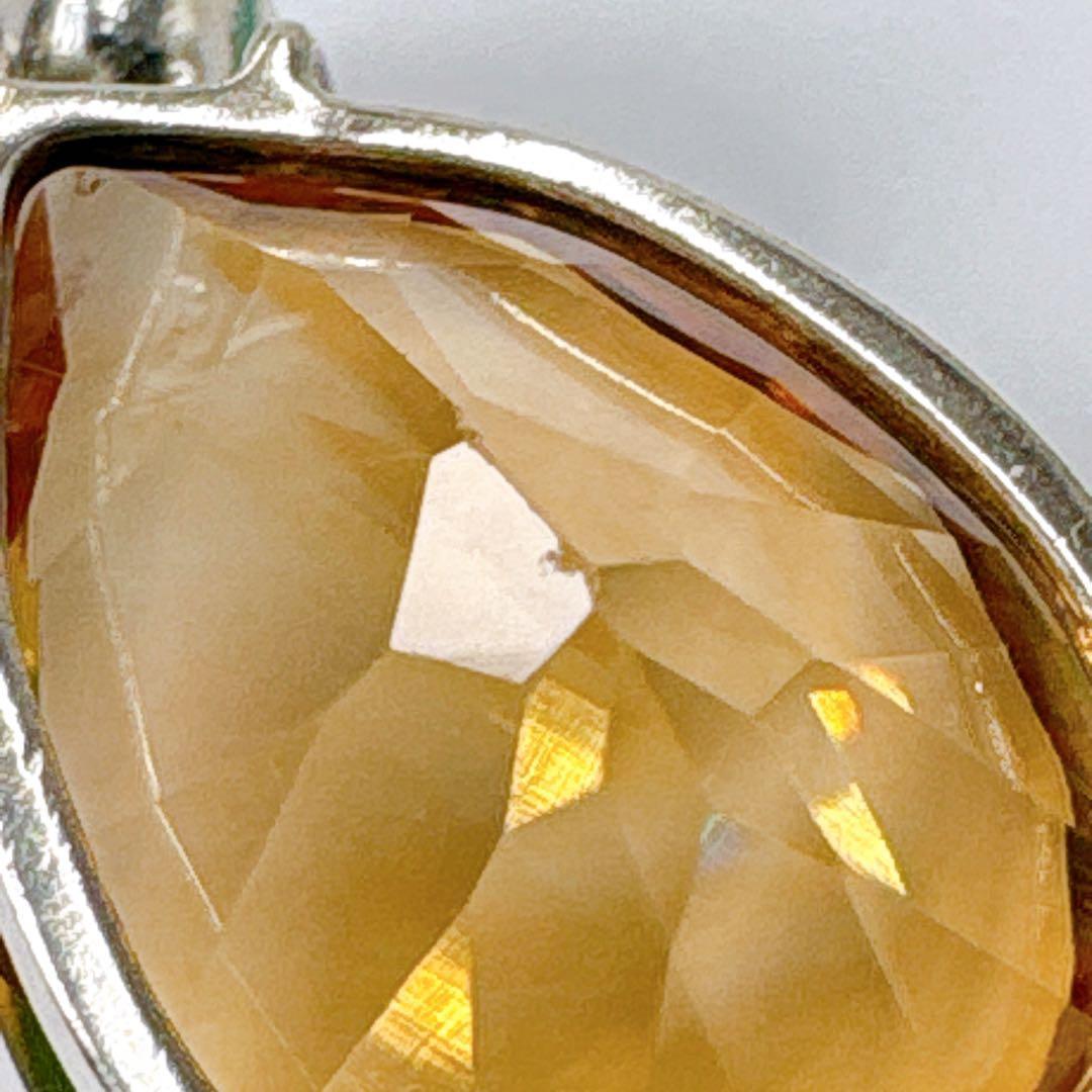 美品レア オールドティファニー ピアス シトリン ティアドロップ シルバー925