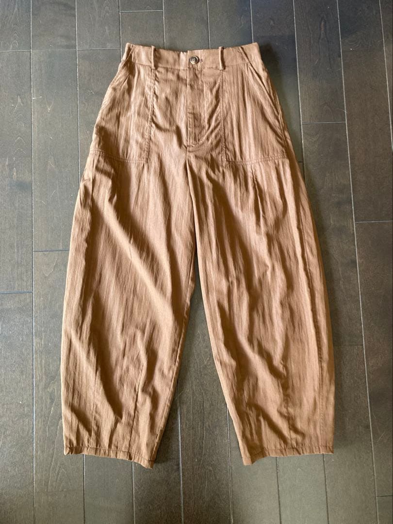 COHINAコヒナ｜カーブラインベイカーパンツregular-S ブラウン♪