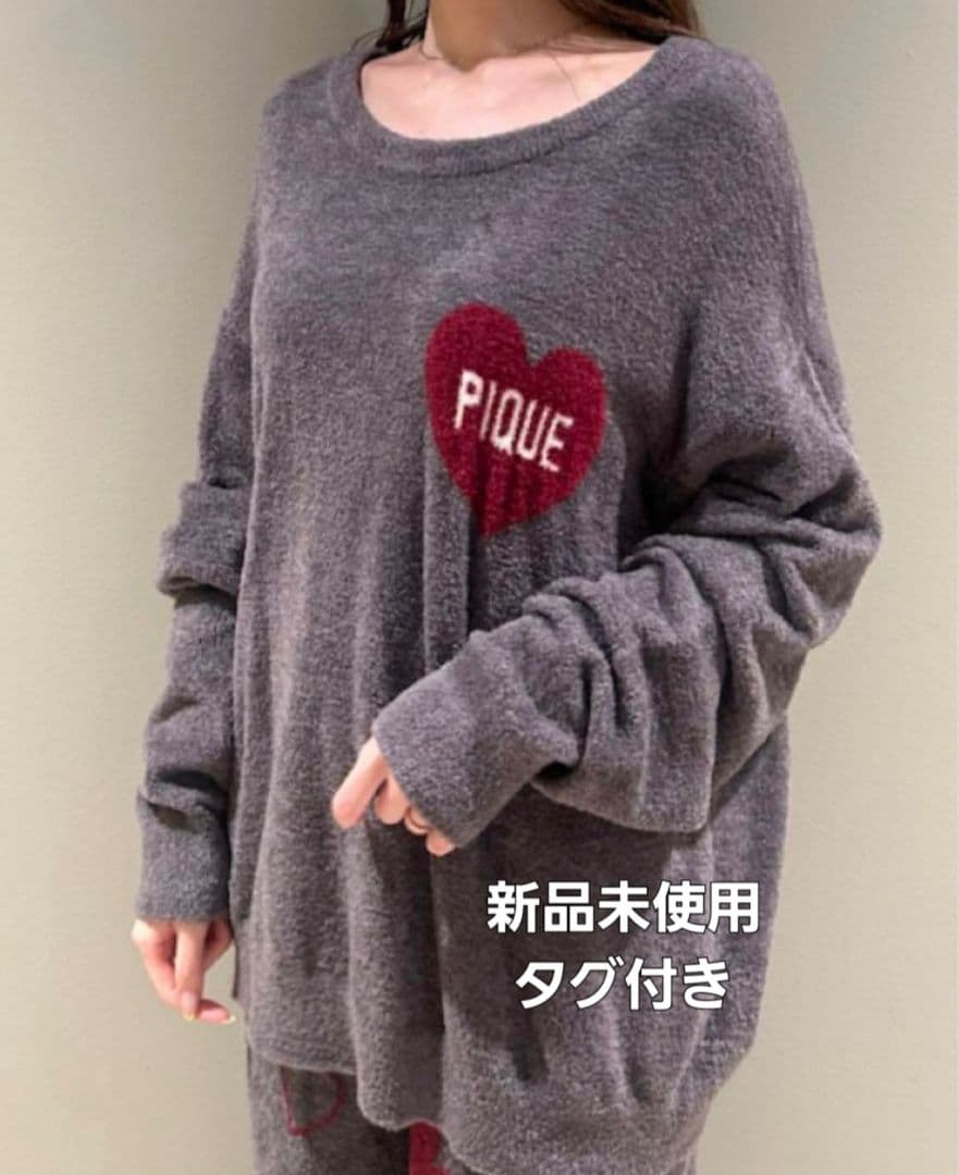 gelato piqueハートジャガードプルオーバー＆パンツ　グレー