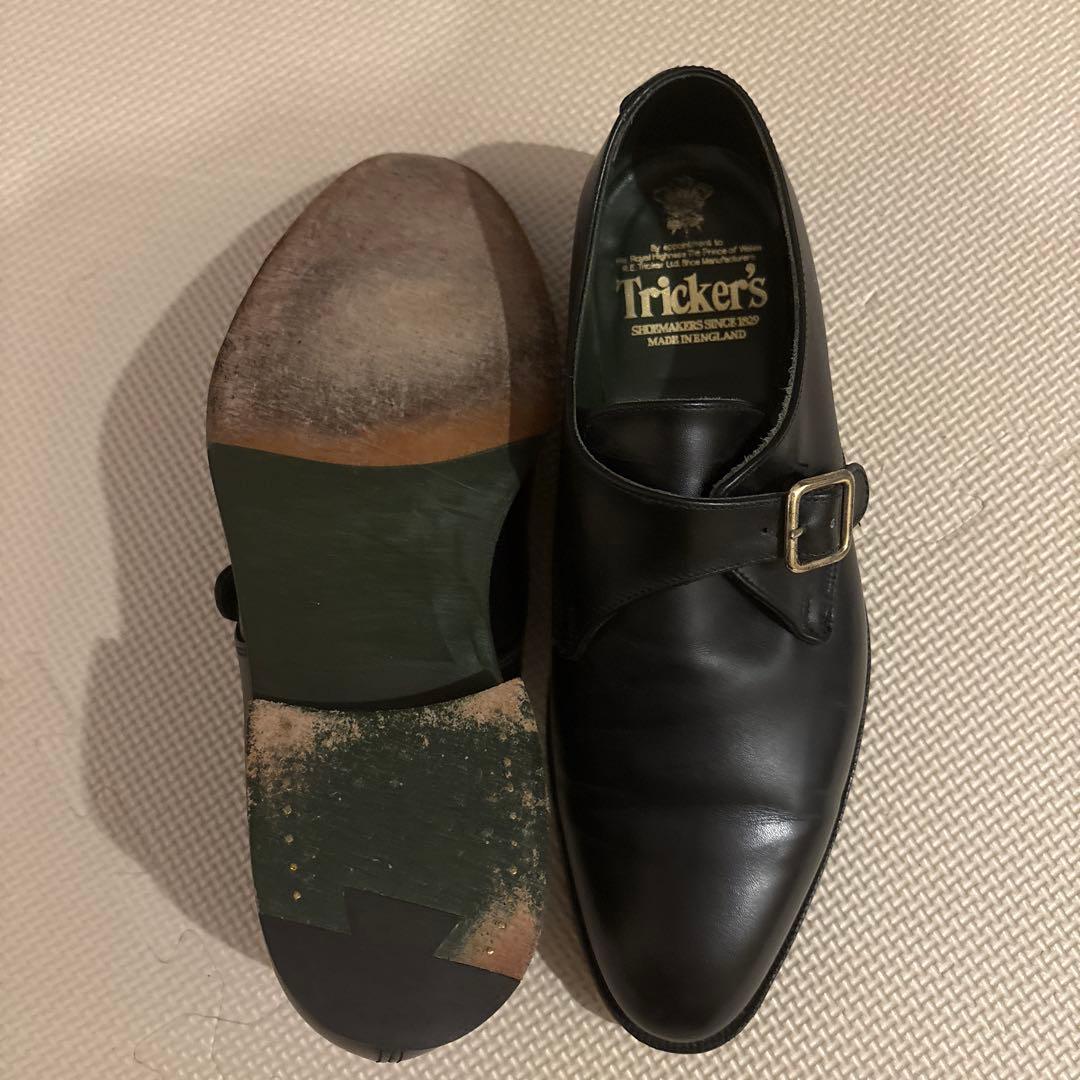 Tricker's ブラック シングルモンクストラップ (サイズ9.5)