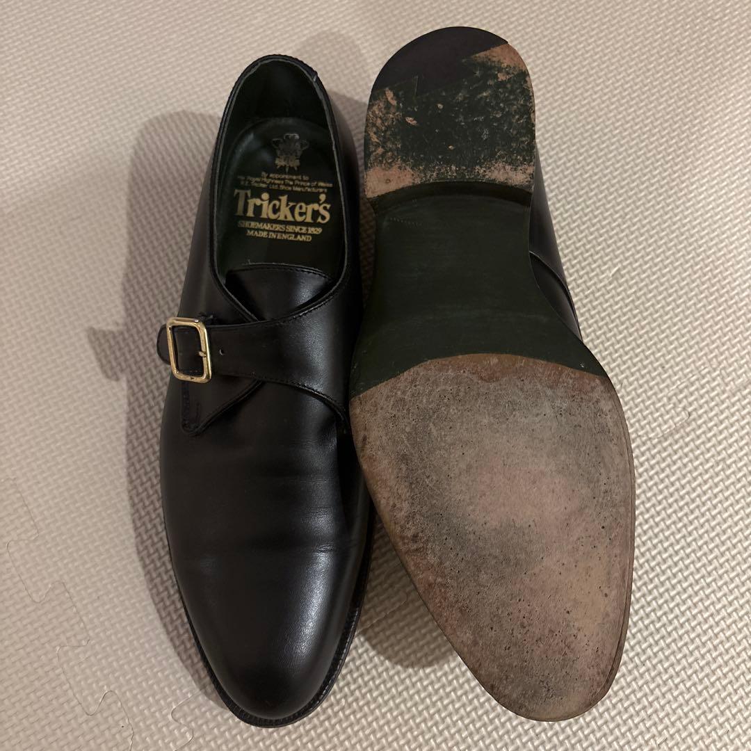 Tricker's ブラック シングルモンクストラップ (サイズ9.5)