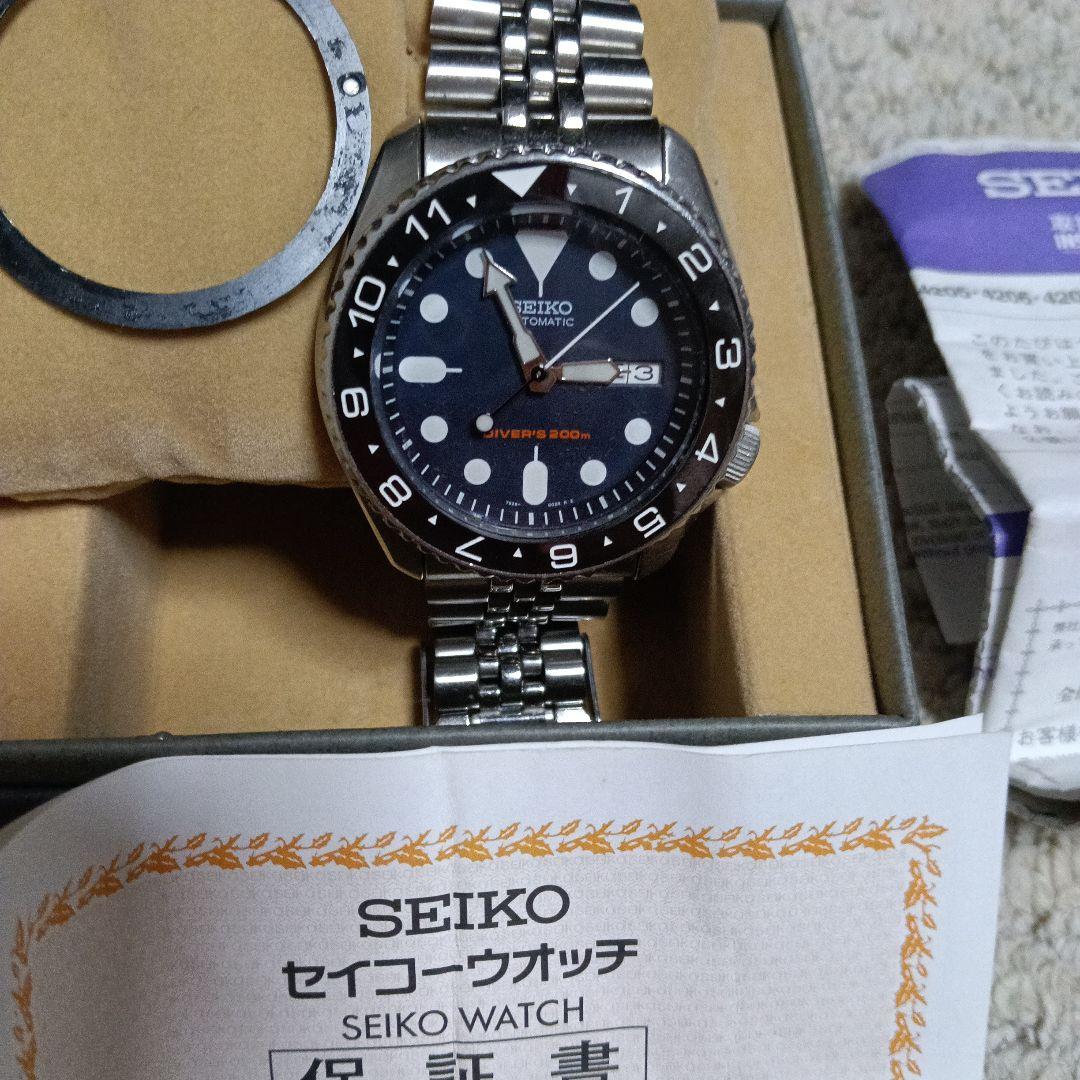 SEIKO 自動巻き 腕時計 ネイビー