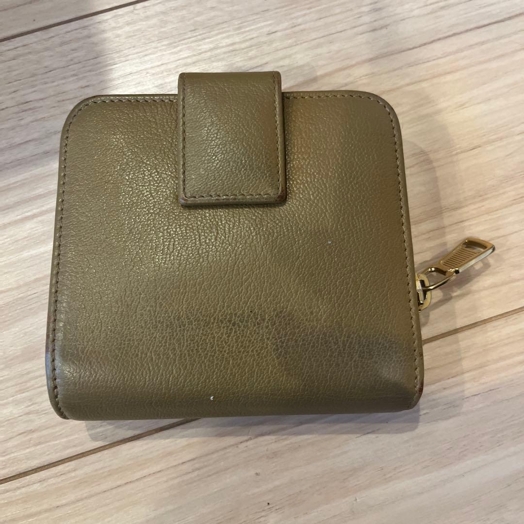 YSL オリーブグリーン 二つ折り財布