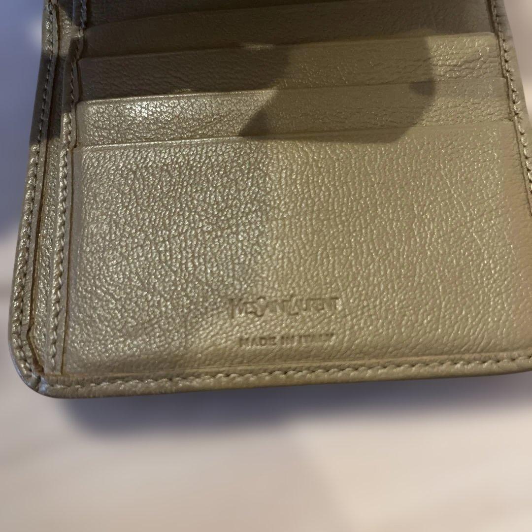 YSL オリーブグリーン 二つ折り財布