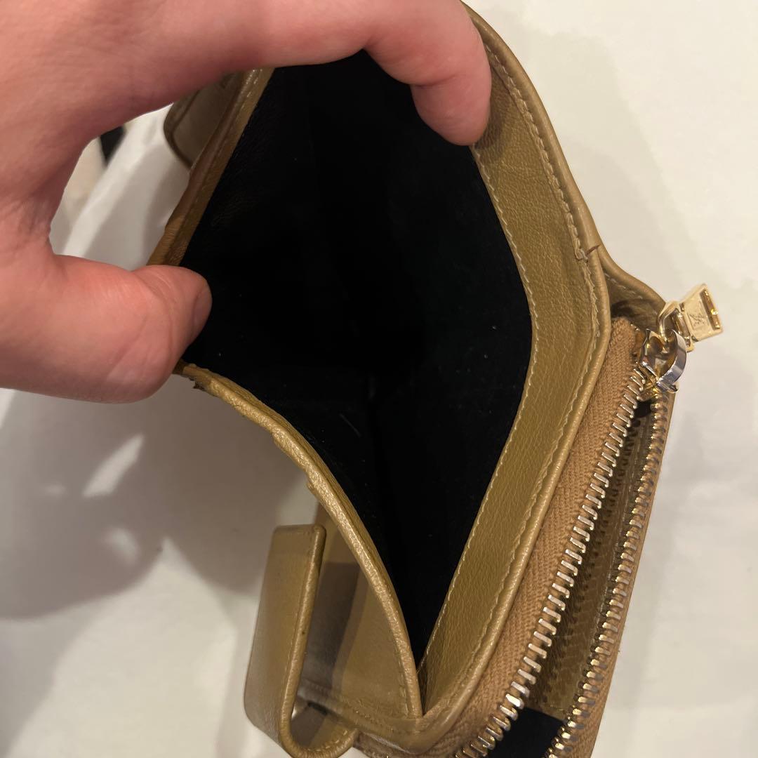 YSL オリーブグリーン 二つ折り財布